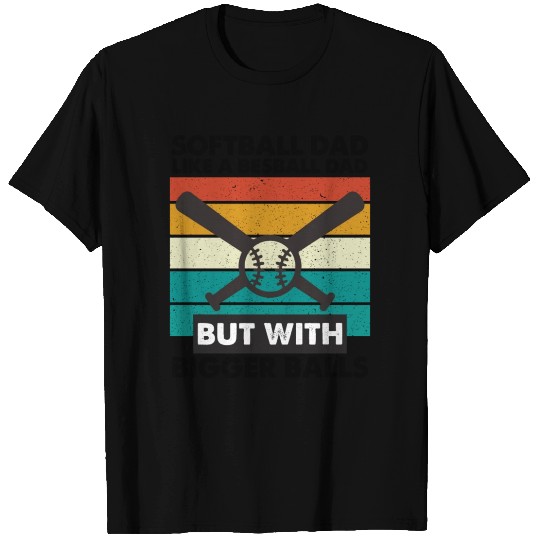 Vintage Softball Dad Like A Baseball Dad Us Flag T Shirts