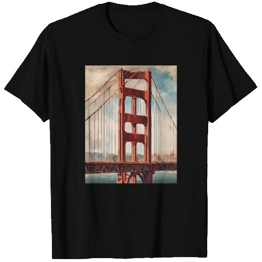 Golden Gate Bridge California T Shirts, Golden Stat