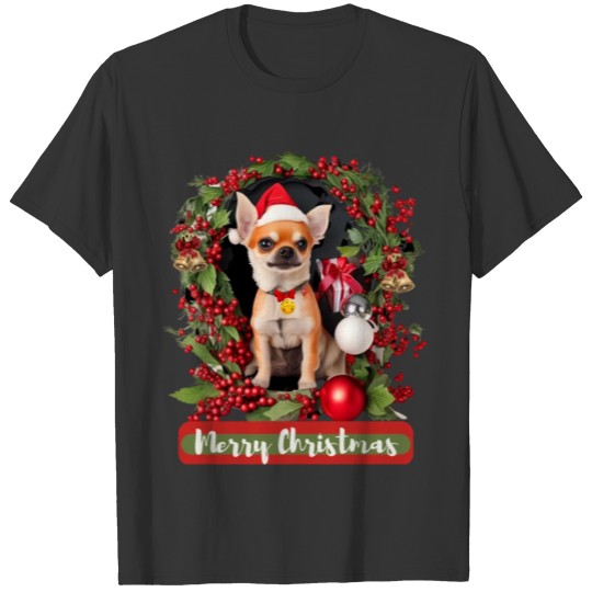 Merry Christmas, Chihuahua Dog T Shirts