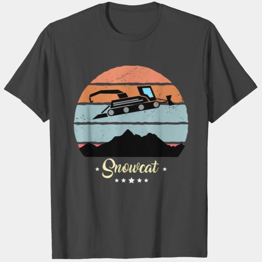 Snowcat Vintage Snow Vehicles Retro Sunset T Shirts