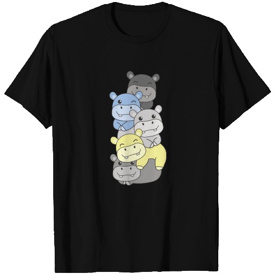 Periboy Flag Pride Lgbtq Cute Hippo Stack T Shirts