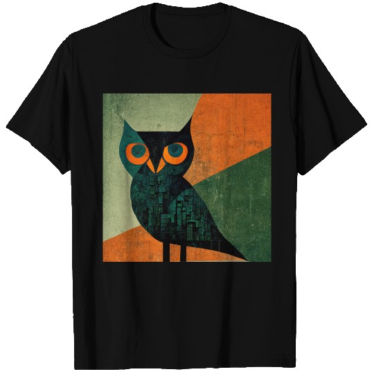 Mod Owl: Orange Beak Owl T Shirts