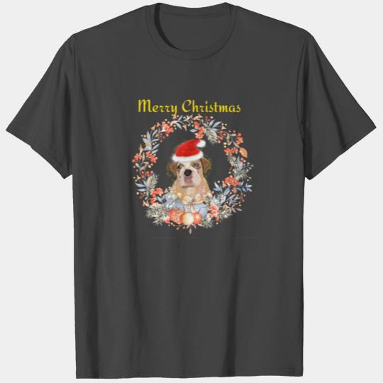 Merry Christmas from the tan English Bulldog. T Shirts