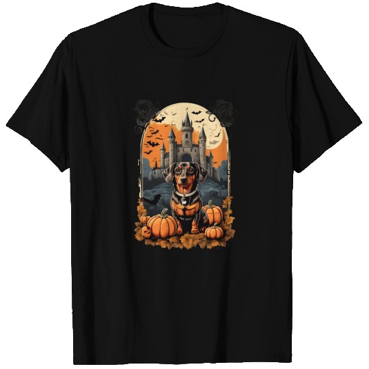 Spook-tacular Dachshund Delight: Halloween Howl T Shirts