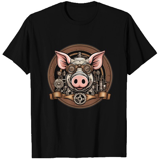 Steampunk Pig / Animal / Old School / Retro T Shirts