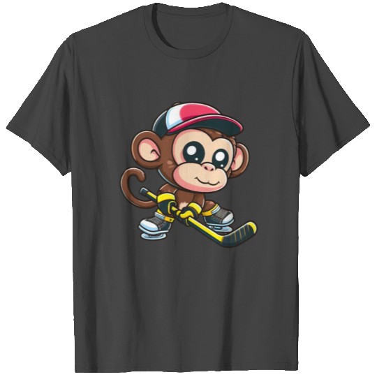 Chimpanzee in an ice hockey jersey: An unusual T Shirts