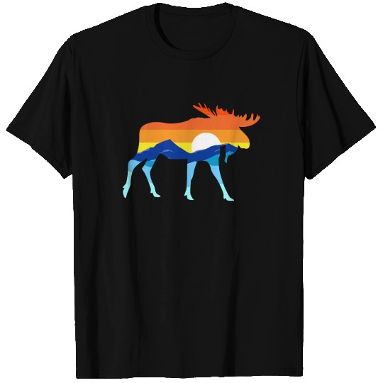 Camping Hiking Retro Mountains Outdoors Camp Moose T Shirts