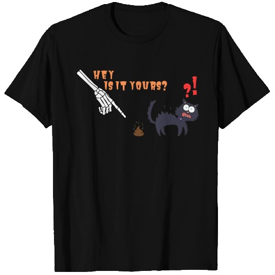 Funny Halloween Skeleton and Cat T Shirts