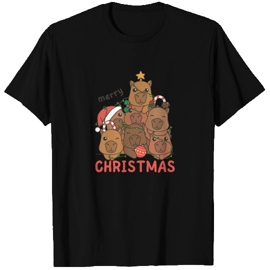 Capybara Christmas Tree Merry Christmas T Shirts