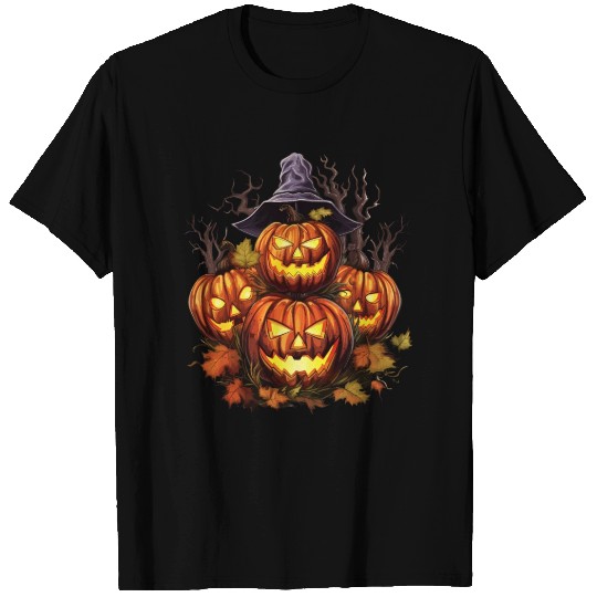 Spooky Haunted House Halloween Pumpkin Bat T Shirts