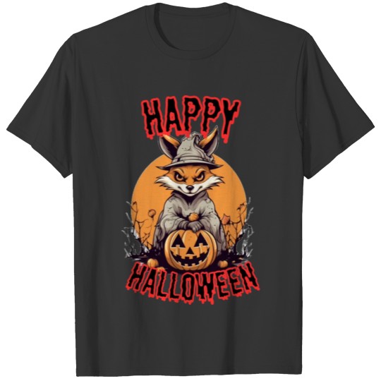 Halloween Fox pumpkin happy halloween T Shirts