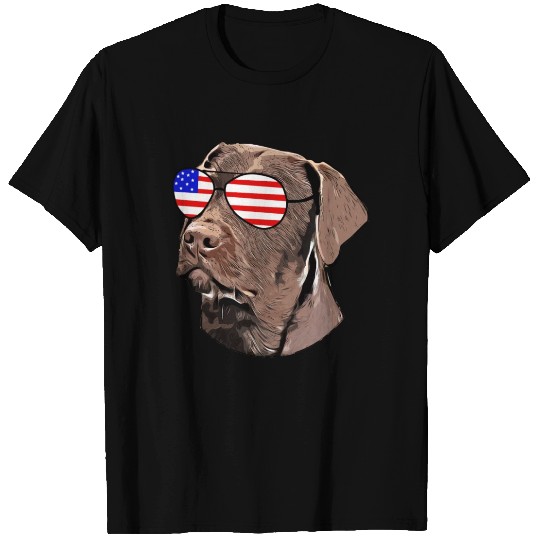 Chocolate Lab Gifts American Flag Sunglasses Dog T Shirts