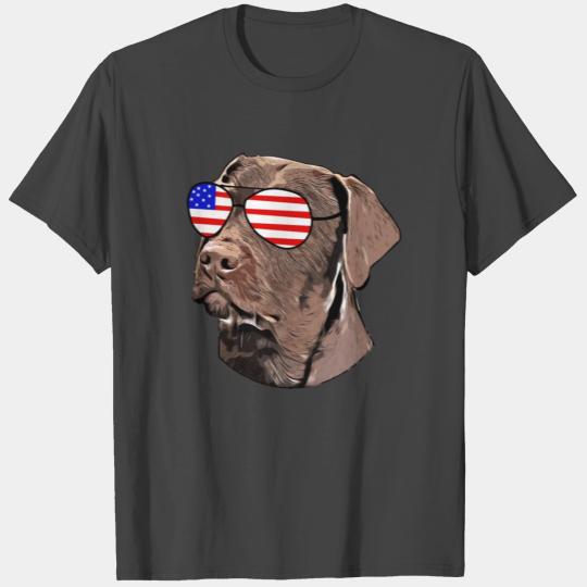 Chocolate Lab Gifts American Flag Sunglasses Dog T Shirts