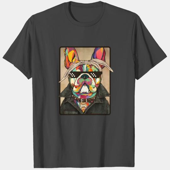 Thug Life Frenchie: An Abstract Dog Portrait T Shirts