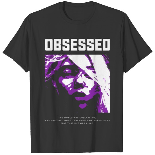 Vintage Streetwear OBSESSED Purple Girlfriend Grap T Shirts