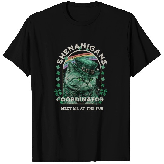 Funny Irish Beer Loving Cat T Shirts