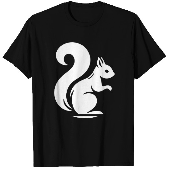 Elegant Squirrel Silhouette: Nature in Shadow Art T Shirts