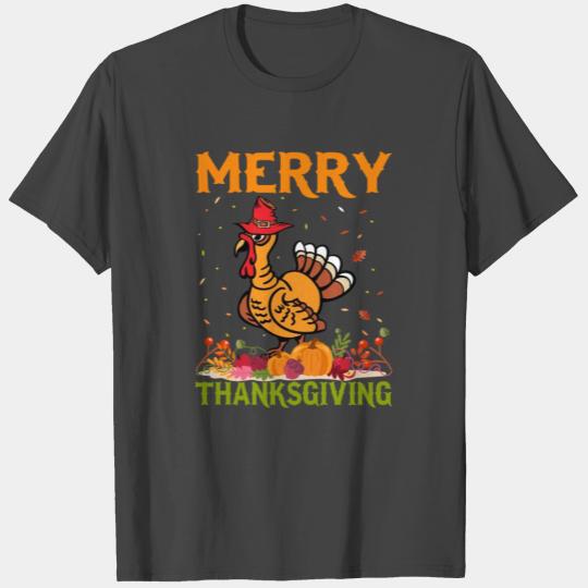 Merry Thanksgiving Turkey food Thankful Family Day T Shirts