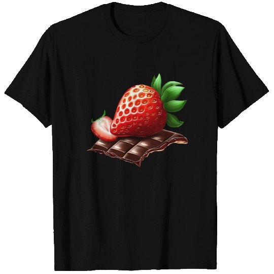 Sweet Temptation: Strawberry Meets Dark Chocolate T Shirts
