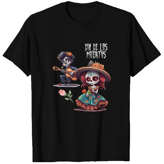 Vintage Mexican Day of the Dead skeleton Art T Shirts