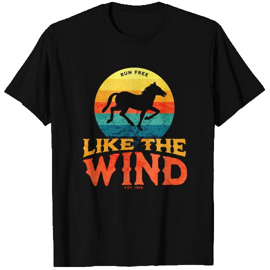 Run Free Like The Wind Retro Vintage Sunset Of T Shirts