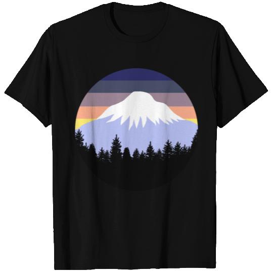 Retro Sunset Pacific Northwest Forest T Shirts