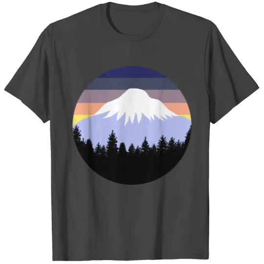 Retro Sunset Pacific Northwest Forest T Shirts