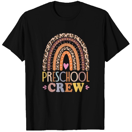 Preschool Crew Cute Leopard Rainbow Back To School T Shirts