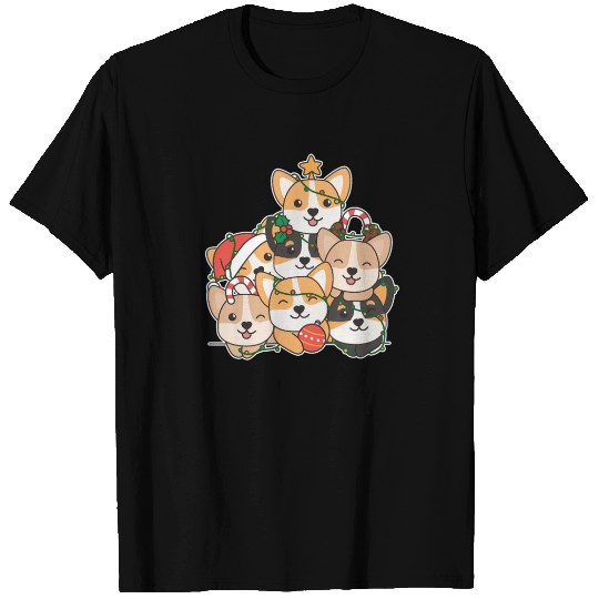 Corgi Christmas Tree Funny Animal Christmas T Shirts