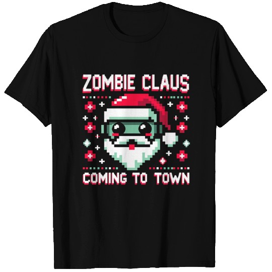 Zombie Claus - Undead Santa with an 8bit Twist T Shirts