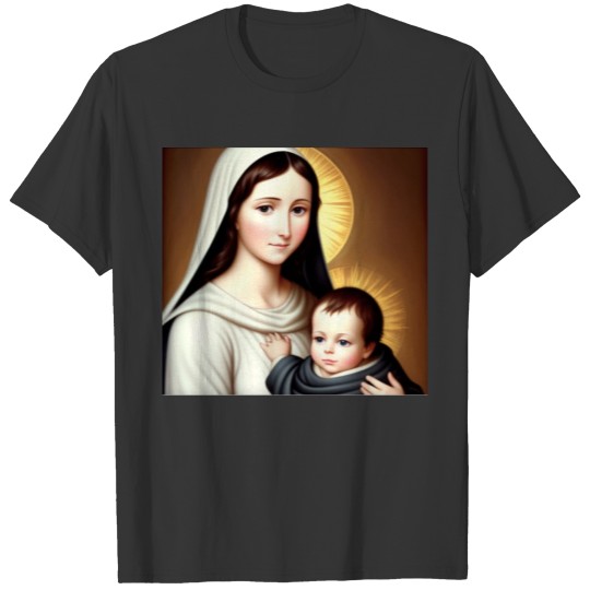 Mother Mary and Baby Jesus T Shirts