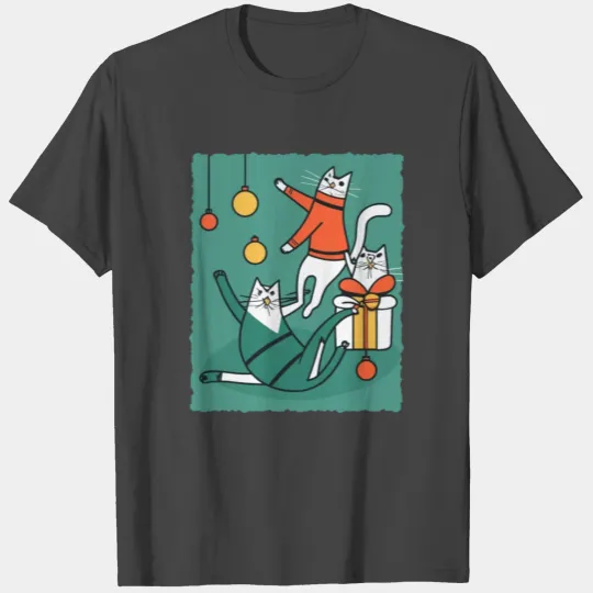Meow-y Christmas Delight: Festive Cats Collection T Shirts
