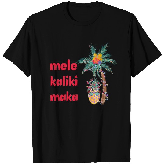 Mele Kalikimaka: Hawaiian Palm Tree & Pineapple T Shirts