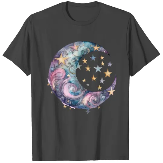 Cosmic Moon and Stars Space Galaxy Celestial T Shirts