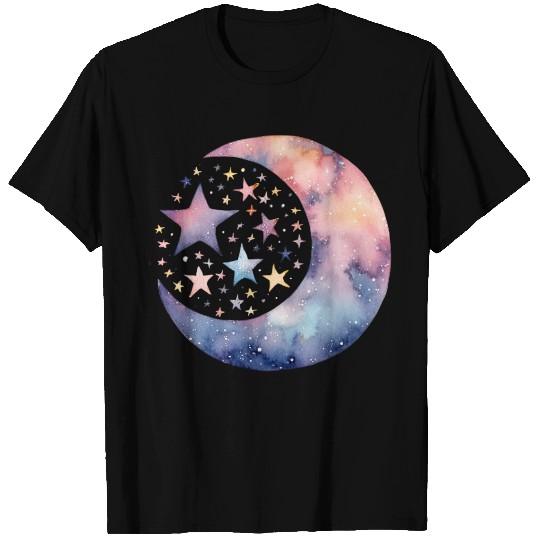 Cosmic Moon and Stars Space Galaxy Celestial T Shirts