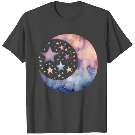 Cosmic Moon and Stars Space Galaxy Celestial T Shirts