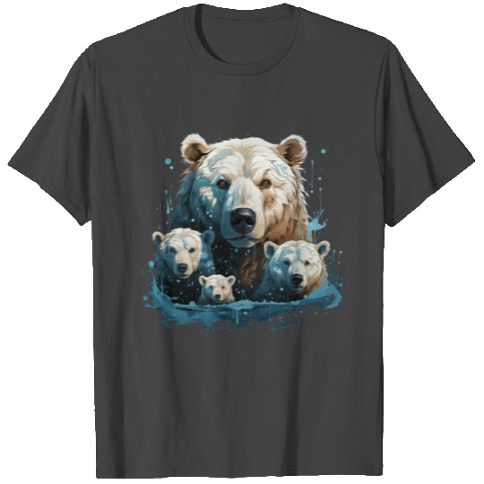 A Polar Bear Family Gift Bear Mom and Cubs T Shirts