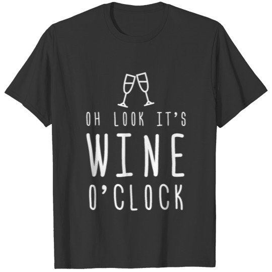 Funny Mom Wife Gift It's Wine O'Clock Girl T Shirts