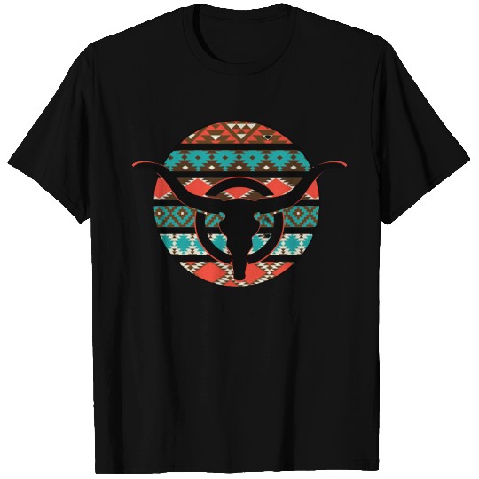 Retro Cow Skull T Shirts