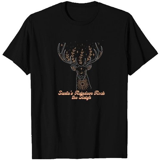 Santa s Reindeer Rock the Sleigh T Shirts