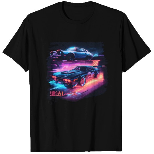 Japanese Retro Car Racing Drifting Art JDM Tuning T Shirts