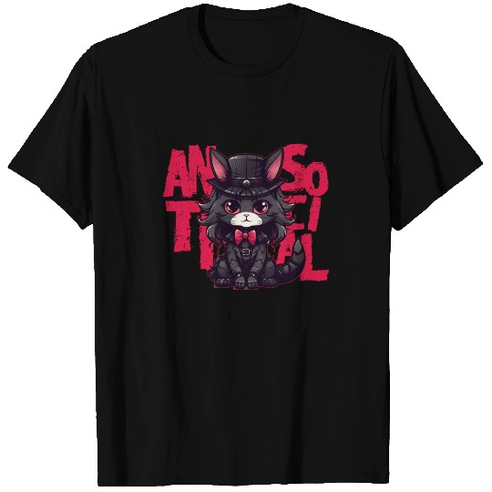 Goth Cat Soft Grunge Japanese Gothic Aestehtic T Shirts