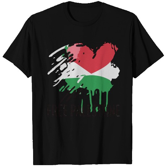 I Love Free Palestine Flag T Shirts