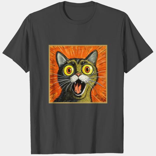Shocked Cat Cartoon Vintage Cartoon Cat Crazy T Shirts