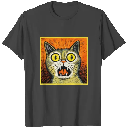 Shocked Cat Cartoon Vintage Cartoon Cat Crazy T Shirts
