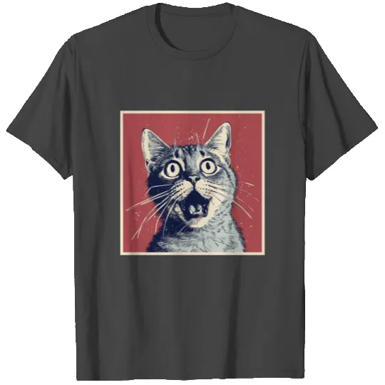 Shocked Cat Cartoon Vintage Cartoon Cat Crazy T Shirts