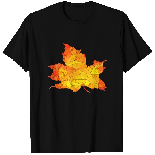 Polygonal Autumn Maple Tree Leaf Poly Art T Shirts