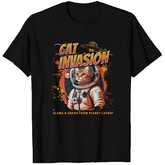 Cat Invasion From Planet Catnip T Shirts
