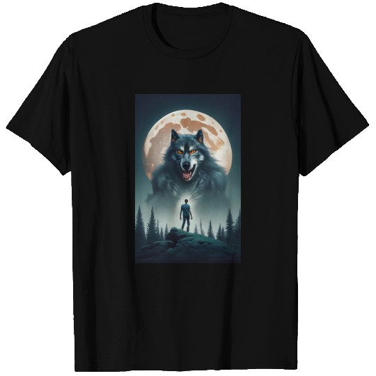 Werewolf and Blood Moon T Shirts