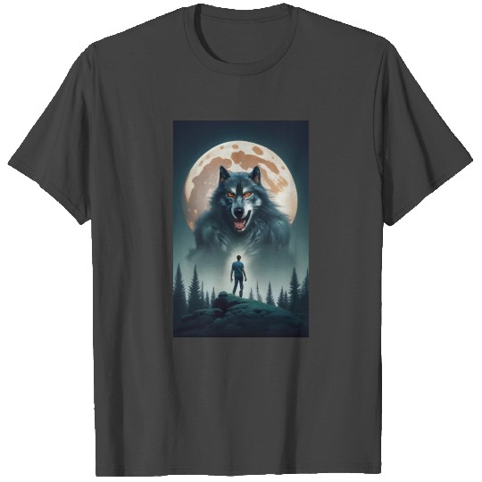Werewolf and Blood Moon T Shirts